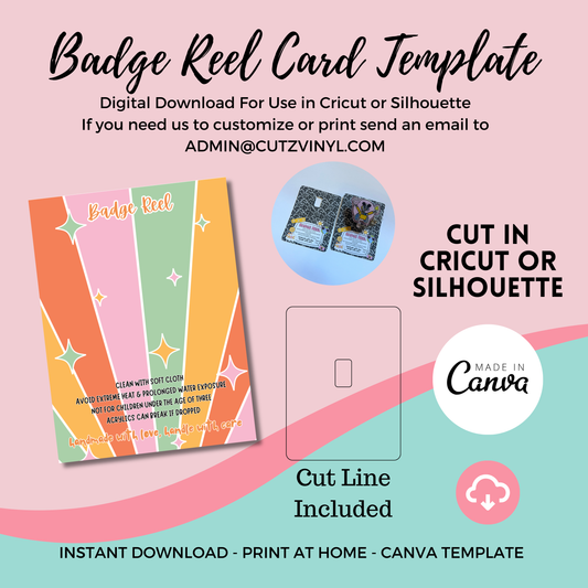 Badge Reel Card Template Totally Stars (DIGITAL DOWNLOAD)