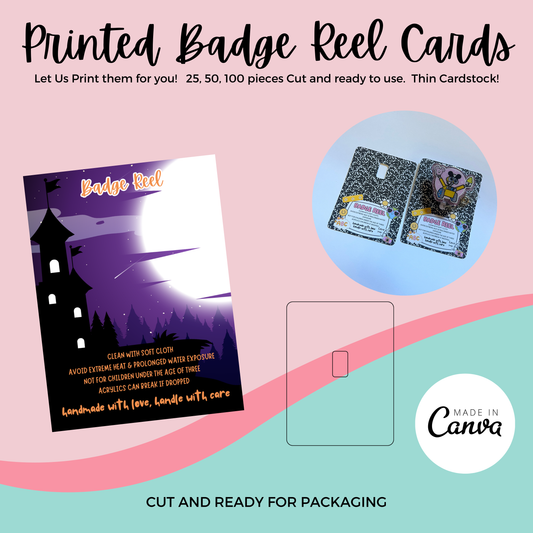 Printed Badge Reel Cards - Haunted House