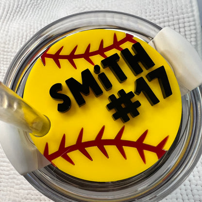 Softball Stanley Topper Custom Name