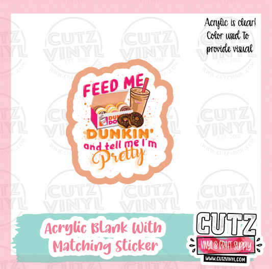 Feed Me Donuts - Acrylic Badge Reel Blank and Matching Sticker