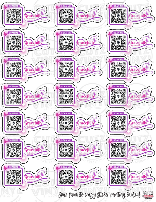 Custom Designed QR code/Logo Packaging Stickers 3 sheets