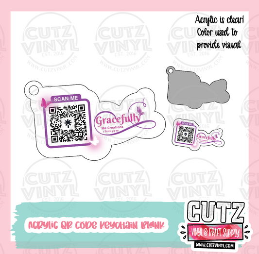 Custom QR Code Logo Acrylic blank and matching Sticker Set (5pack)