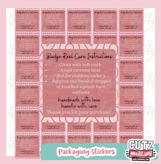 Badge Reel Care Stickers