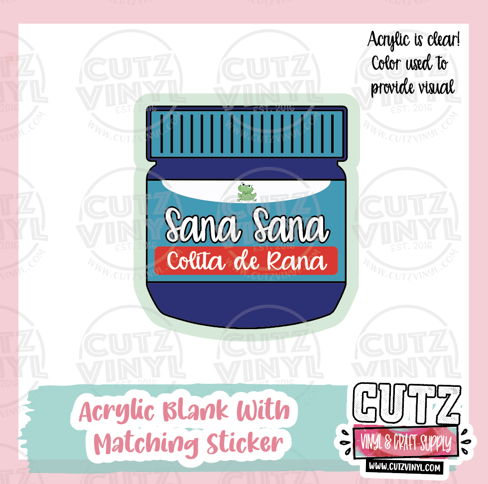 Sana Sana - Acrylic Badge Reel Blank and Matching Sticker